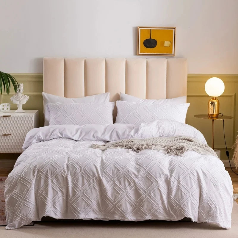 23pcs Duvet Cover SetTufted Geometric Quilt Comforter C