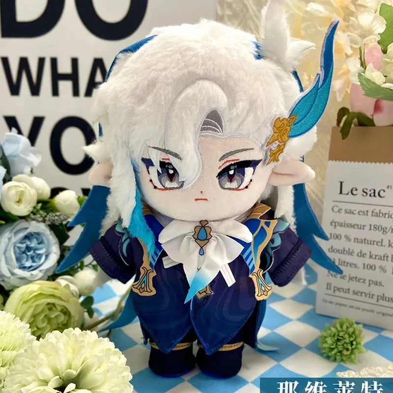 Game Genshin Impact Neuvillette Plush Doll Stuffed Toy With Dress Up Clothing Cartoon Figure Toys 20cm/8" Birthday Xmas Gifts