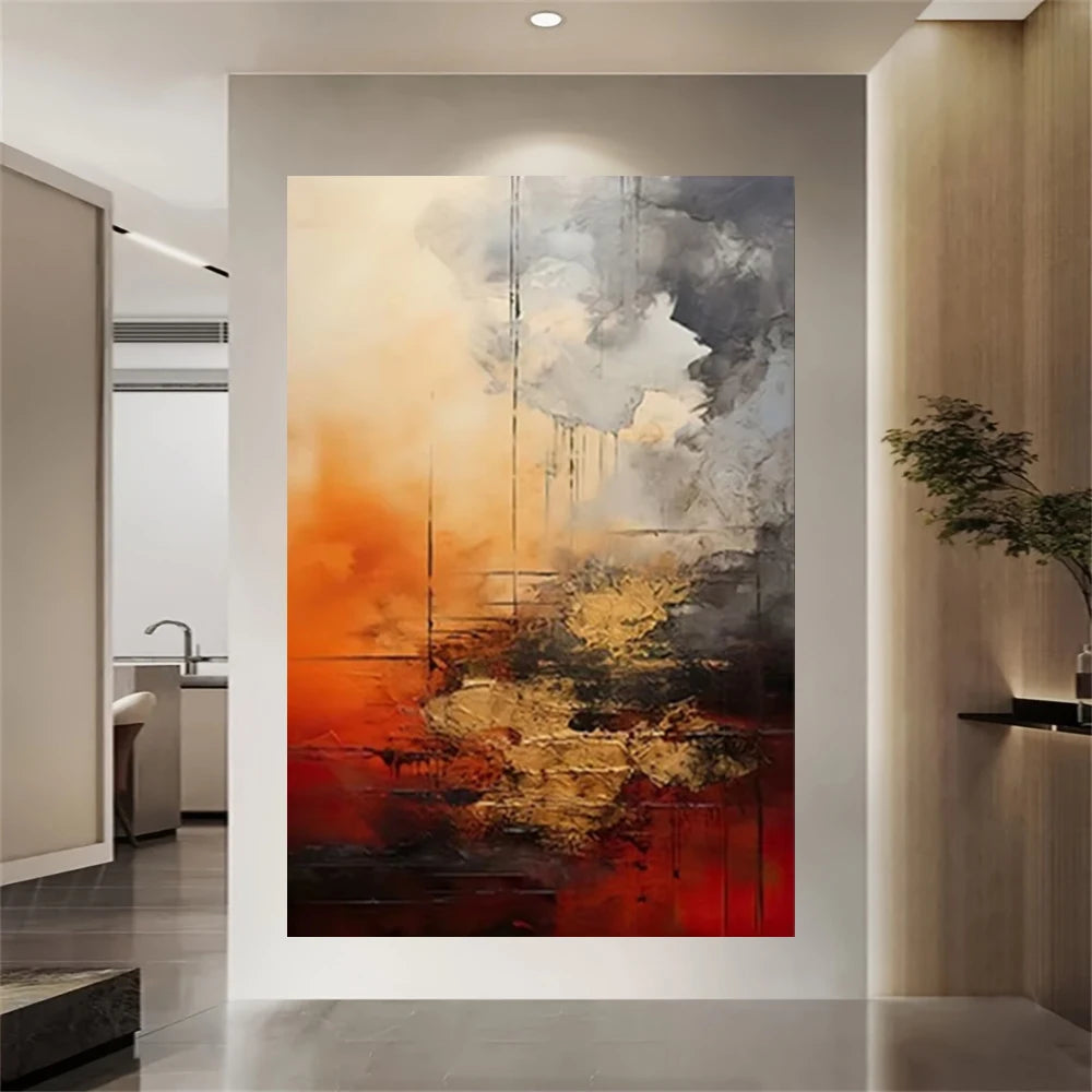 Hand Drawn Abstract Oil Painting Wall Art