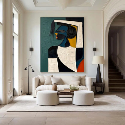 Large Colorful 3D Textured Mural Abstract Canvas Wall Art