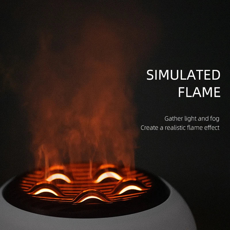 Flame Aromatherapy Essential Oil Diffusers 350ML,Air Diffuser/Humidifier, for Home, Bedroom,Large Room Humidifier