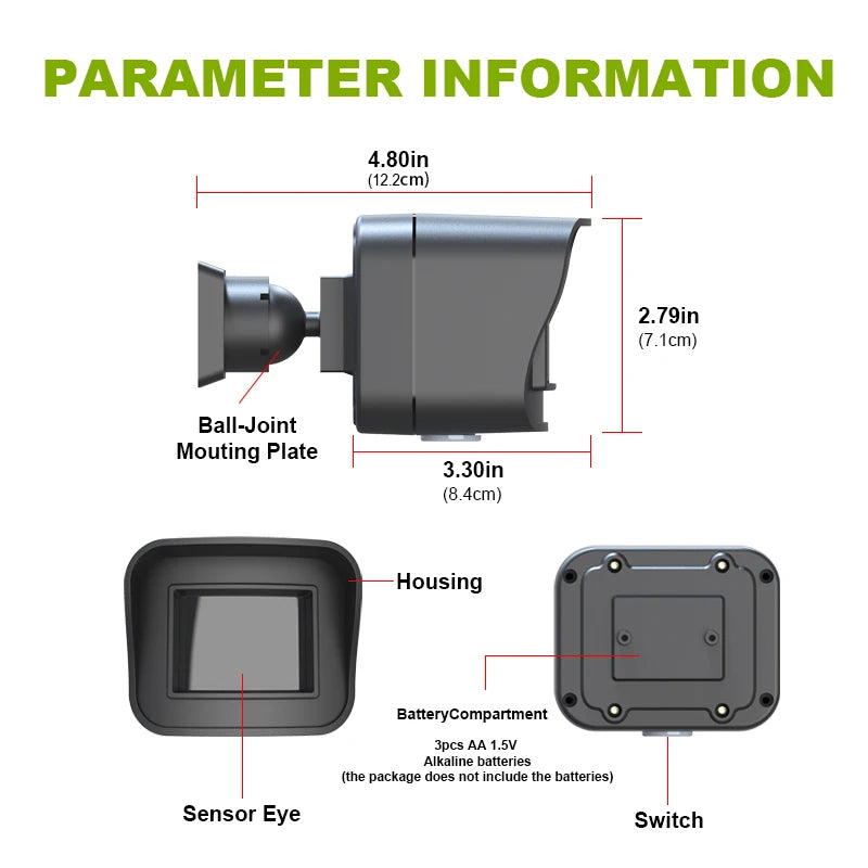 Smart Outdoor Home Security - Weather Resistant WiFi Motion Sensor&amp;Detector - Remote APP Notifications - Compatible With Alexa