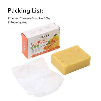 Turmeric Lemon Cleansing Soap 100g Cleansing Body Frosted Particles Handmade Soap Removes Dirt With Natural Bright Essential Oil