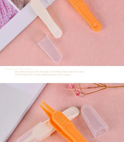 Tweezers Cleaning Forceps Baby Plastic Tweezers Nose Cleaner Tool Toddler Nasal Cavity Care Supplies Baby Essentials Kids Safety