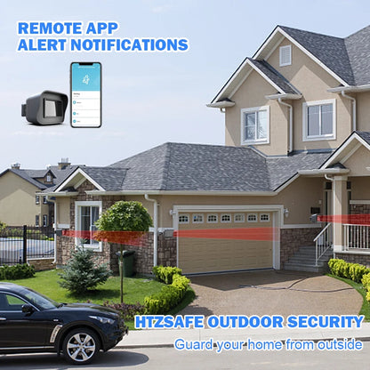 Smart Outdoor Home Security - Weather Resistant WiFi Motion Sensor&amp;Detector - Remote APP Notifications - Compatible With Alexa