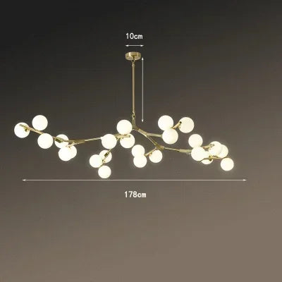 Modern Tree Branches Led Pendant Lamps Glass Balls Hanging 