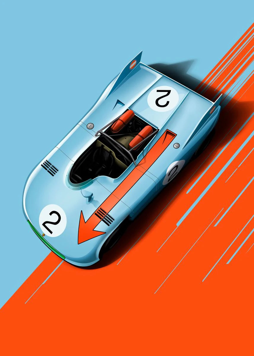 Oil Painting By Number Racing Car Wall Art