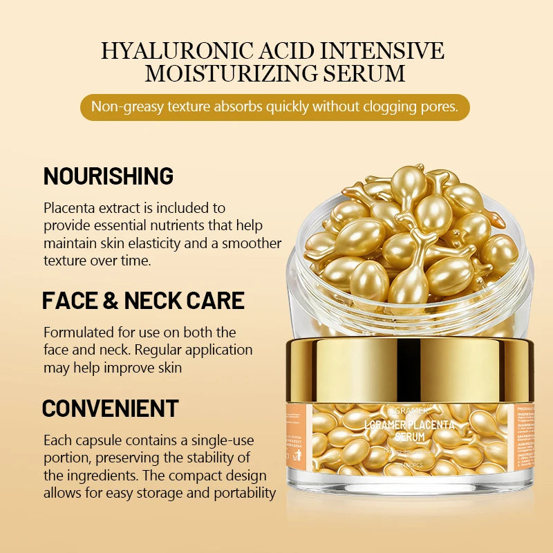 Vitamin E Serum Capsules, Single-Use Essence Capsules, Hydrating and Moisturizing Facial Skin 30 Capsules/Box Easy to Carry