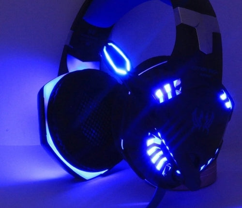 Ninja Dragon G9300 gaming headset with glowing blue lights and sleek design
