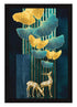 Aesthetic Floral Deer Wall Decor Paintings with Frame for Home Primespot
