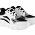 White and black sneakers on a white background